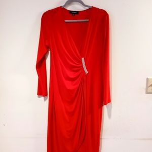 R & M Richards Red Cocktail Midi Dress Size 12